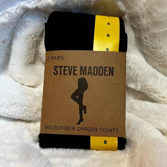 NWT Steve Madden Microfiber Opaque Tights 2 Pairs - Picture 2 of 7